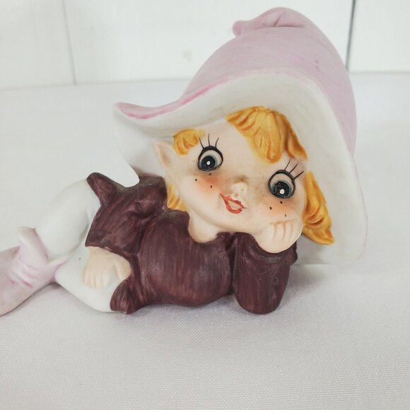 Home Interiors Other - Homco Elf Pixie Shelf Sitter purple #5213 vintage 1990s big eyes